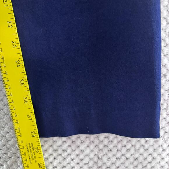Lauren Ralph Lauren Pants Womens 10 Blue Cotton Adelle Straight Leg Mid Rise - Picture 13 of 15